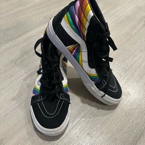 Vans Black and Rainbow High-Top Sneakers